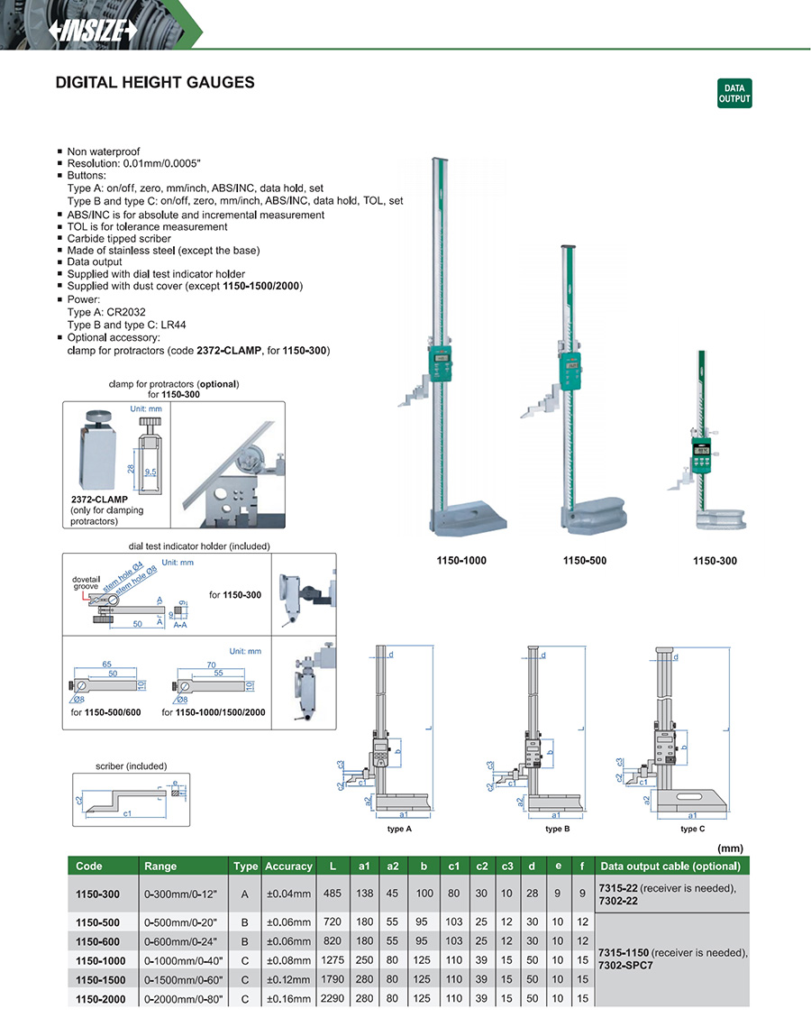 Дигитален висиномер INSIZE 1150 - Image 2
